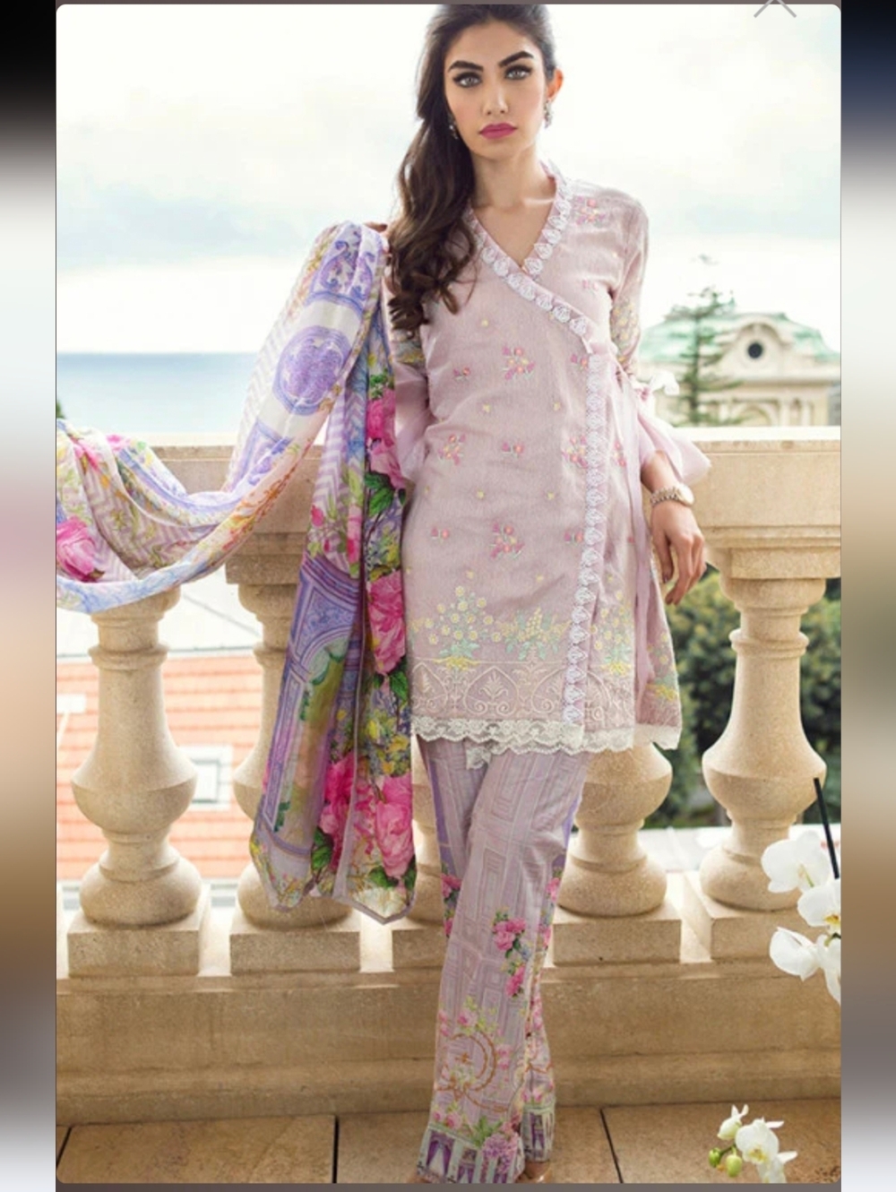 Farah Talib Aziz Luxury Lawn  2pc, Long shirt & Lose Trousers